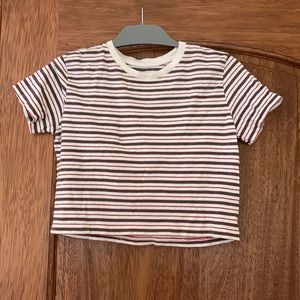 Brandy Melville Cropped Striped T-Shirt